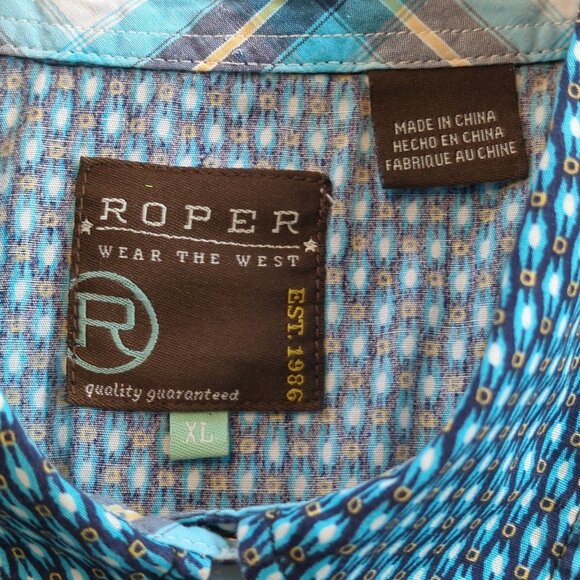 Roper Womens Blue Western Shirt size‎ XL Long Sleeve Snap Button Cowgirl - Picture 8 of 16